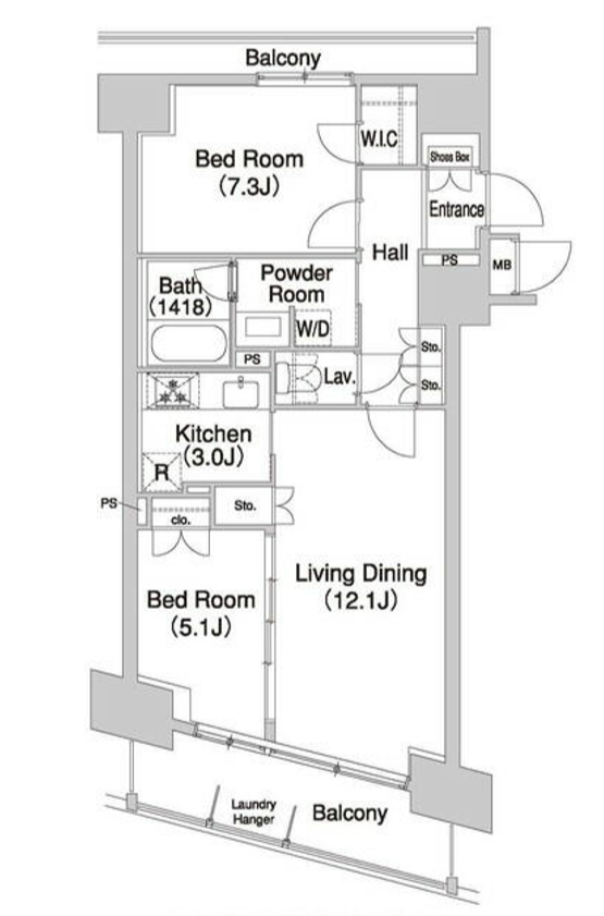 コンフォリア芝浦バウハウス　903号室　間取り