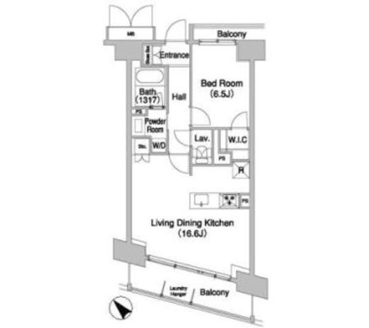 コンフォリア芝浦バウハウス　804号室　間取り