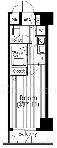 ガラ・ステージ麻布十番　407号室　間取り