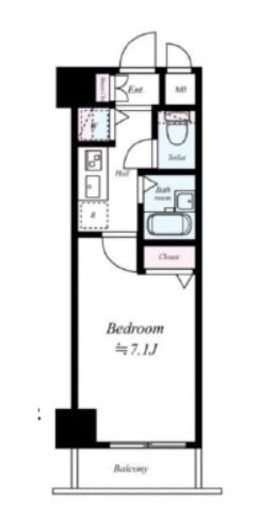 ガラ・ステージ麻布十番　804号室　間取り