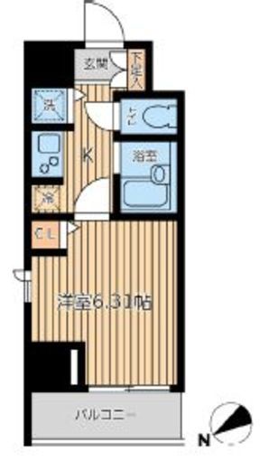 シティスパイア新富町　1002号室　間取り