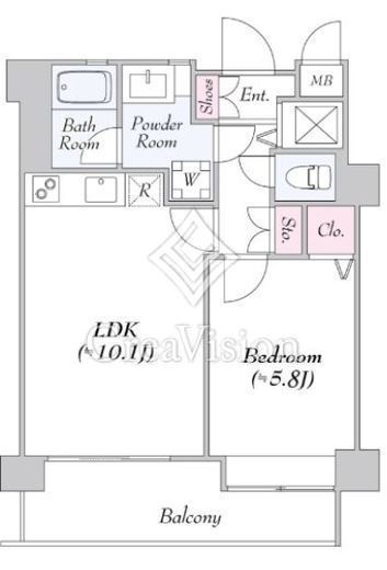 ダイワ芝浦ビル　1001号室　間取り