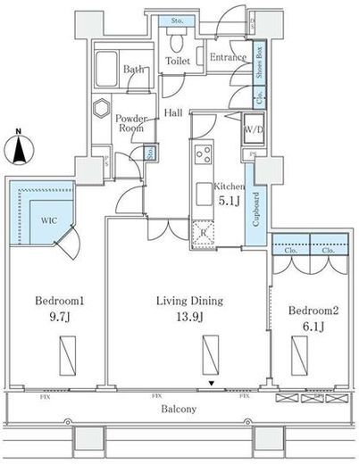 シティフロントタワー　1705号室　間取り