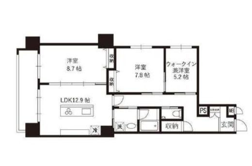 虎ノ門ガーデン　213号室　間取り