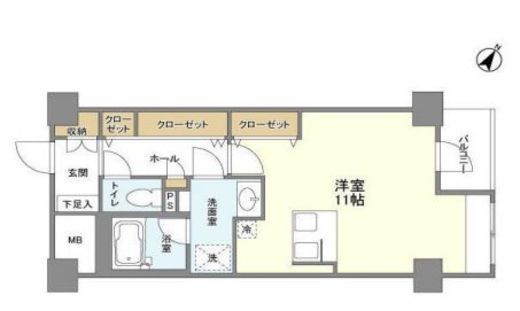 シティテラス田町　502号室　間取り