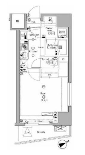 エルフラット三田　1101号室　間取り