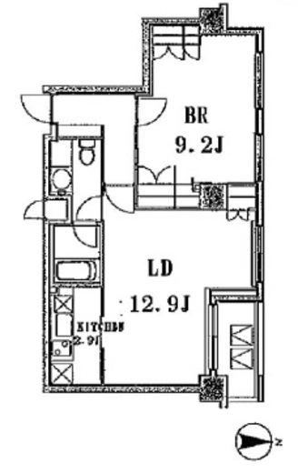 The Hermitage (ザ・ハーミティッジ)　409号室　間取り