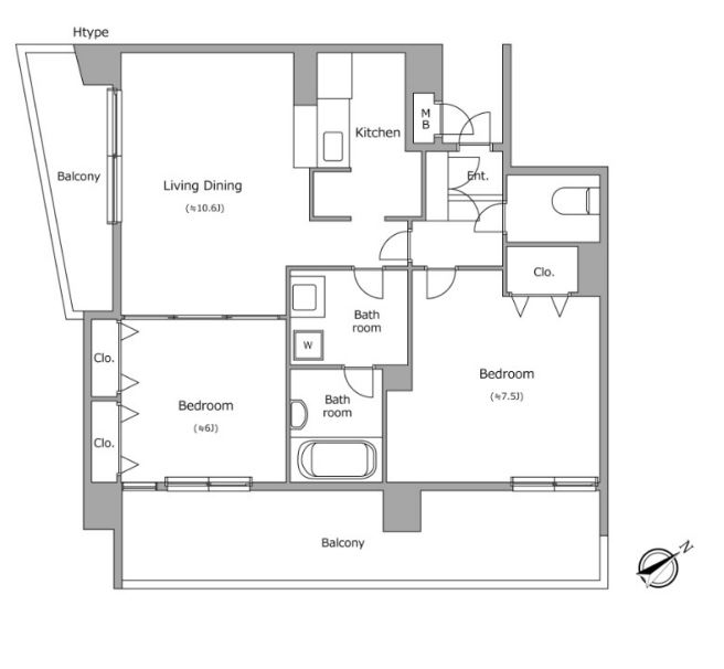 ヴォアラクテ西早稲田　405号室　間取り