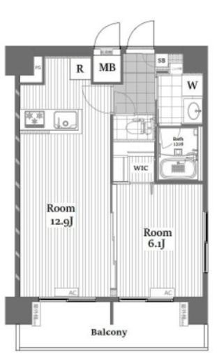 ヴィア・シテラ赤坂　802号室　間取り