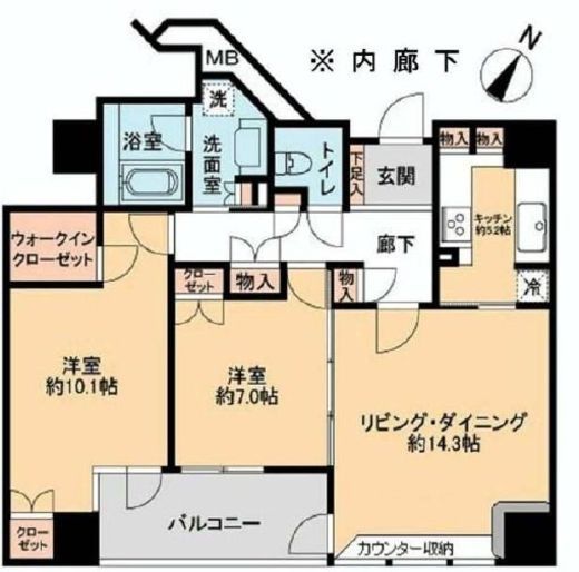 フォーシーズンズグランデ一番町　8F1号室　間取り