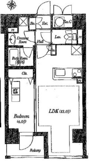 ルジェンテリベル日本橋濱町　605号室　間取り