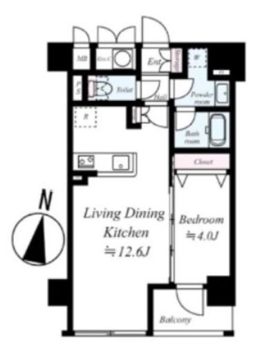 ルジェンテリベル日本橋濱町　706号室　間取り