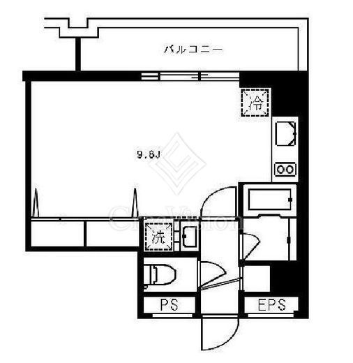 広尾ウエスト　2D号室　間取り