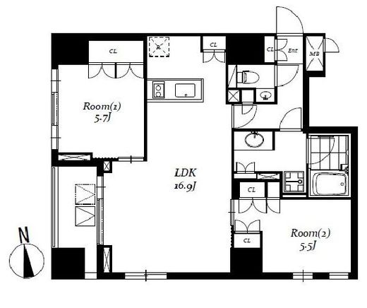 レジディア日本橋馬喰町3　205号室　間取り