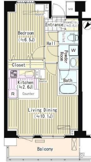 プライムアーバン東中野コート (PRIME URBAN 東中野 COURT)　101号室　間取り