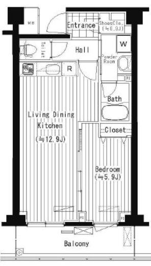 プライムアーバン東中野コート (PRIME URBAN 東中野 COURT)　102号室　間取り