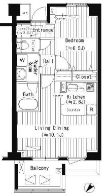 ＰＲＩＭＥ　ＵＲＢＡＮ　東中野　ＣＯＵＲＴ　413号室　間取り
