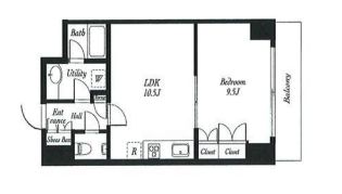 シティプラザ恵比寿　1006号室　間取り