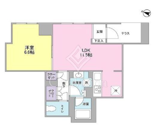 ラベール三越前　102号室　間取り