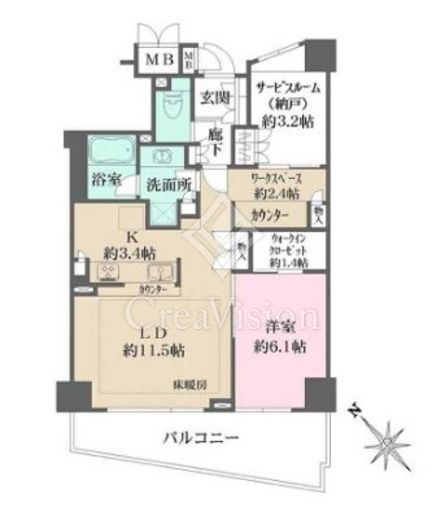 パークハウスアバンシス　1004号室　間取り