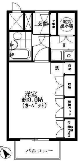 パークサイド六本木　313号室　間取り