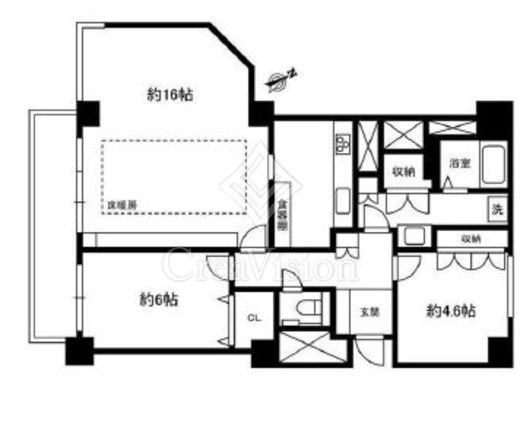ハイネス麻布鳥居坂　5F1号室　間取り