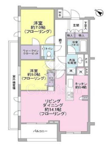 ディアナコート高輪　3F2号室　間取り