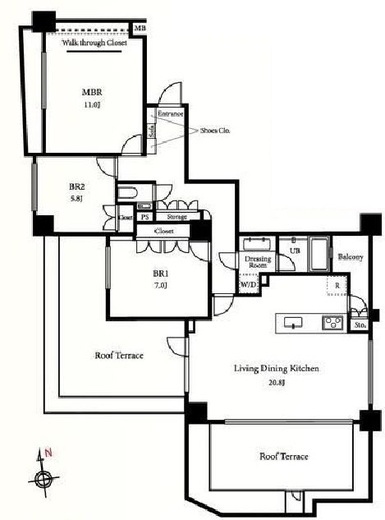 ファミールグラン西麻布パークアベニュー　10F1号室　間取り