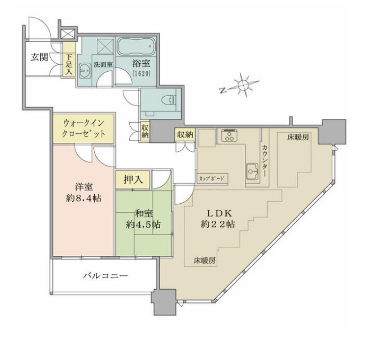 白金タワー　2208号室　間取り