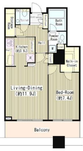 白金タワー　1210号室　間取り