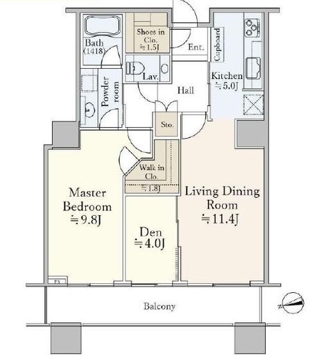 白金タワー　3410号室　間取り