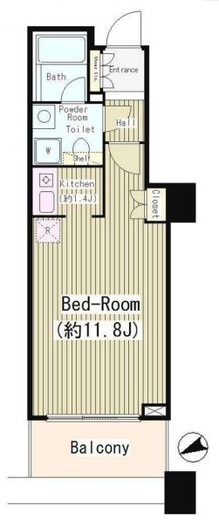 白金タワー　615号室　間取り