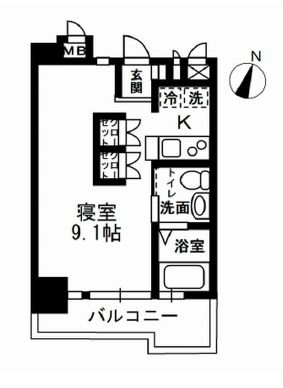 レジディア代々木Ⅱ　207号室　間取り