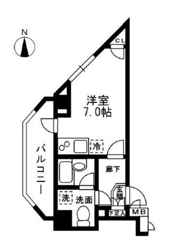 レジディア中落合　A401号室　間取り