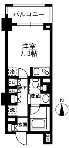 レジディア中落合　B306号室　間取り