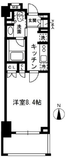 レジディア中落合　B411号室　間取り