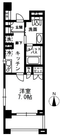 レジディア中落合　C409号室　間取り
