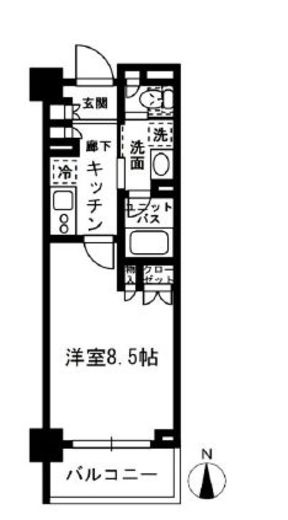 レジディア中落合　C507号室　間取り