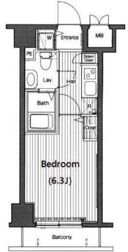 グランド・ガーラ高輪　715号室　間取り