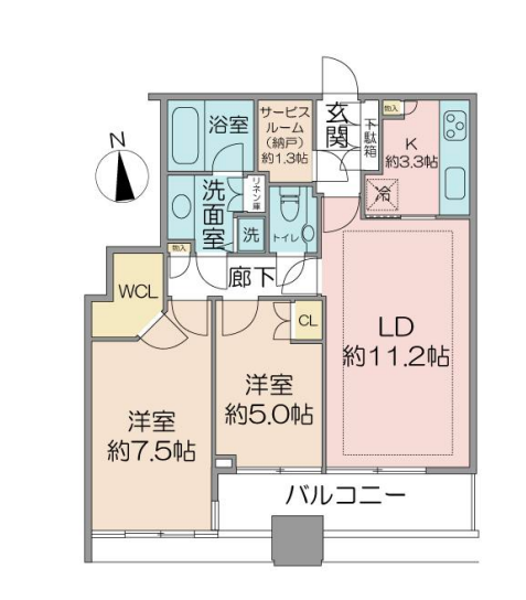 芝パークタワー　6F号室　間取り
