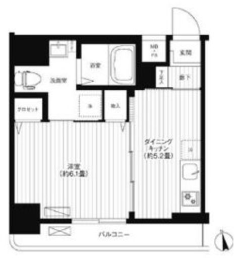 リーノ新宿若松町　802号室　間取り