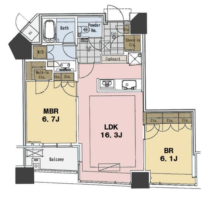 パークコート赤坂ザ・タワー　7F号室　間取り