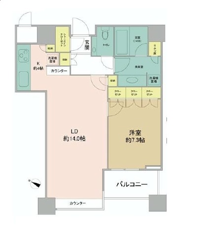 パークコート赤坂ザ・タワー　16F3号室　間取り