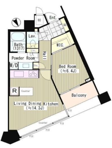 パークコート赤坂ザ・タワー　601号室　間取り