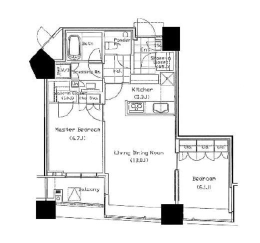 パークコート赤坂ザ・タワー　7F3号室　間取り
