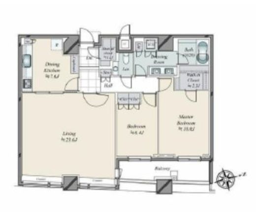 パークコート赤坂ザ・タワー　40F3号室　間取り