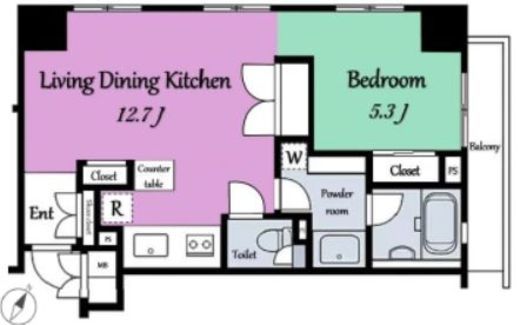 ヴェルレージュ乃木坂　701号室　間取り