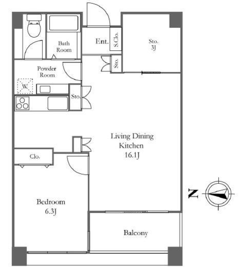 リバーシティ21イーストタワーズ2　1412号室　間取り