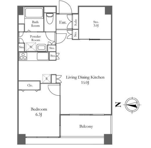 リバーシティ21イーストタワーズ2　3313号室　間取り