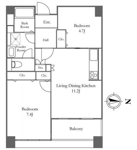 リバーシティ21イーストタワーズ2　3604号室　間取り